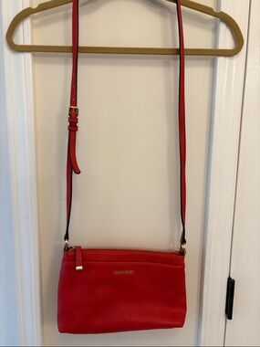 Calvin Klein Orange Purse with Adjustable Strap